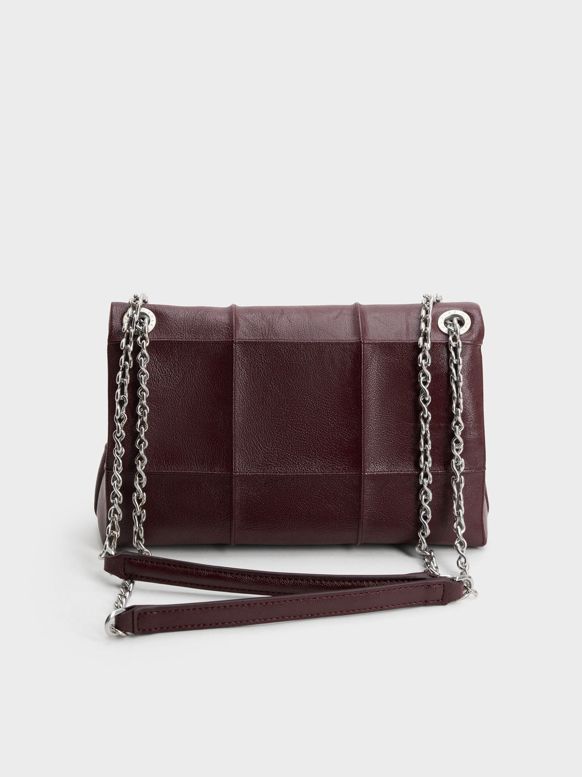 Delfina Quilted Chain-Strap Shoulder Bag - Wineberry Red | CHARLES & KEITH