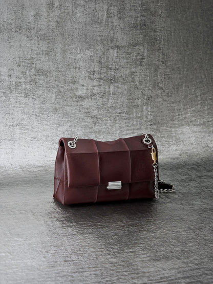 Delfina Quilted Chain-Strap Shoulder Bag - Wineberry Red | CHARLES & KEITH