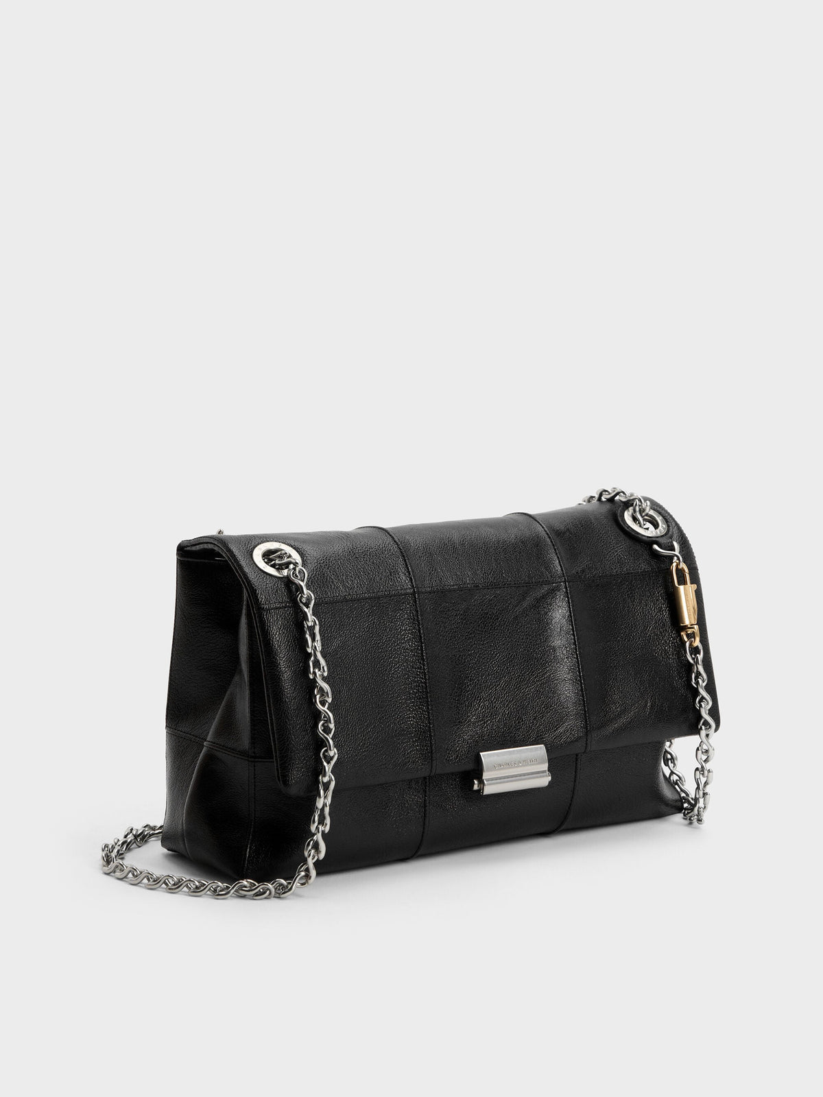 Delfina Quilted Chain-Strap Shoulder Bag - Black | CHARLES & KEITH