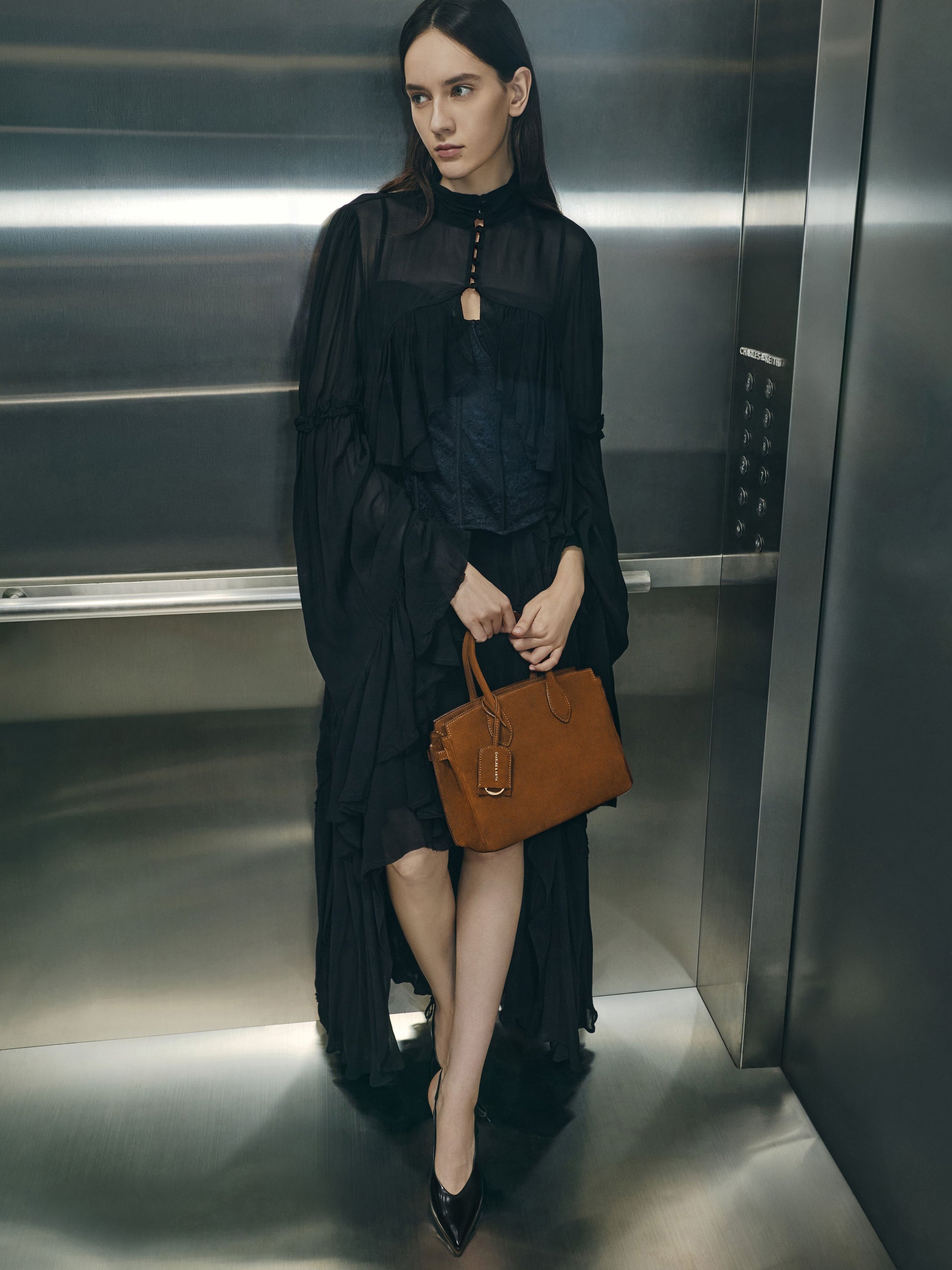 Ginevra Tote Bag - Pecan Brown | CHARLES & KEITH