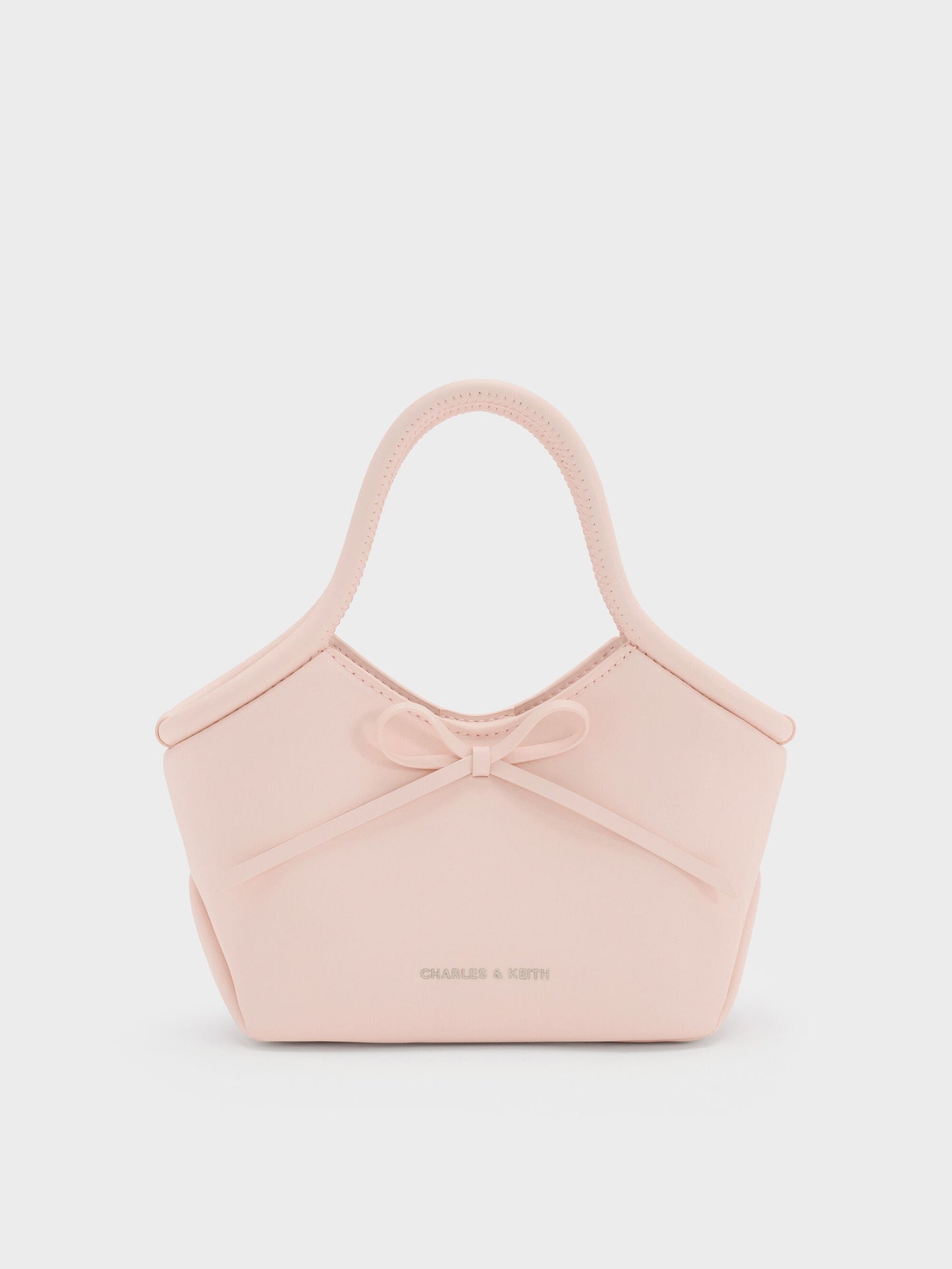 Hazel Bow Tubular Top Handle Bag - Soft Pink | CHARLES & KEITH