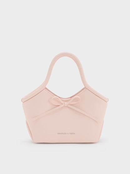 Hazel Bow Tubular Top Handle Bag - Soft Pink | CHARLES & KEITH