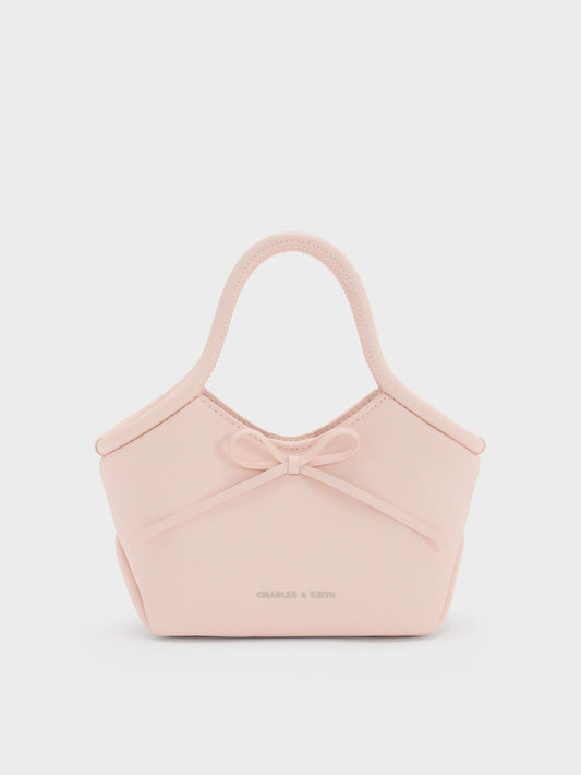 Hazel Bow Tubular Top Handle Bag - Soft Pink | CHARLES & KEITH