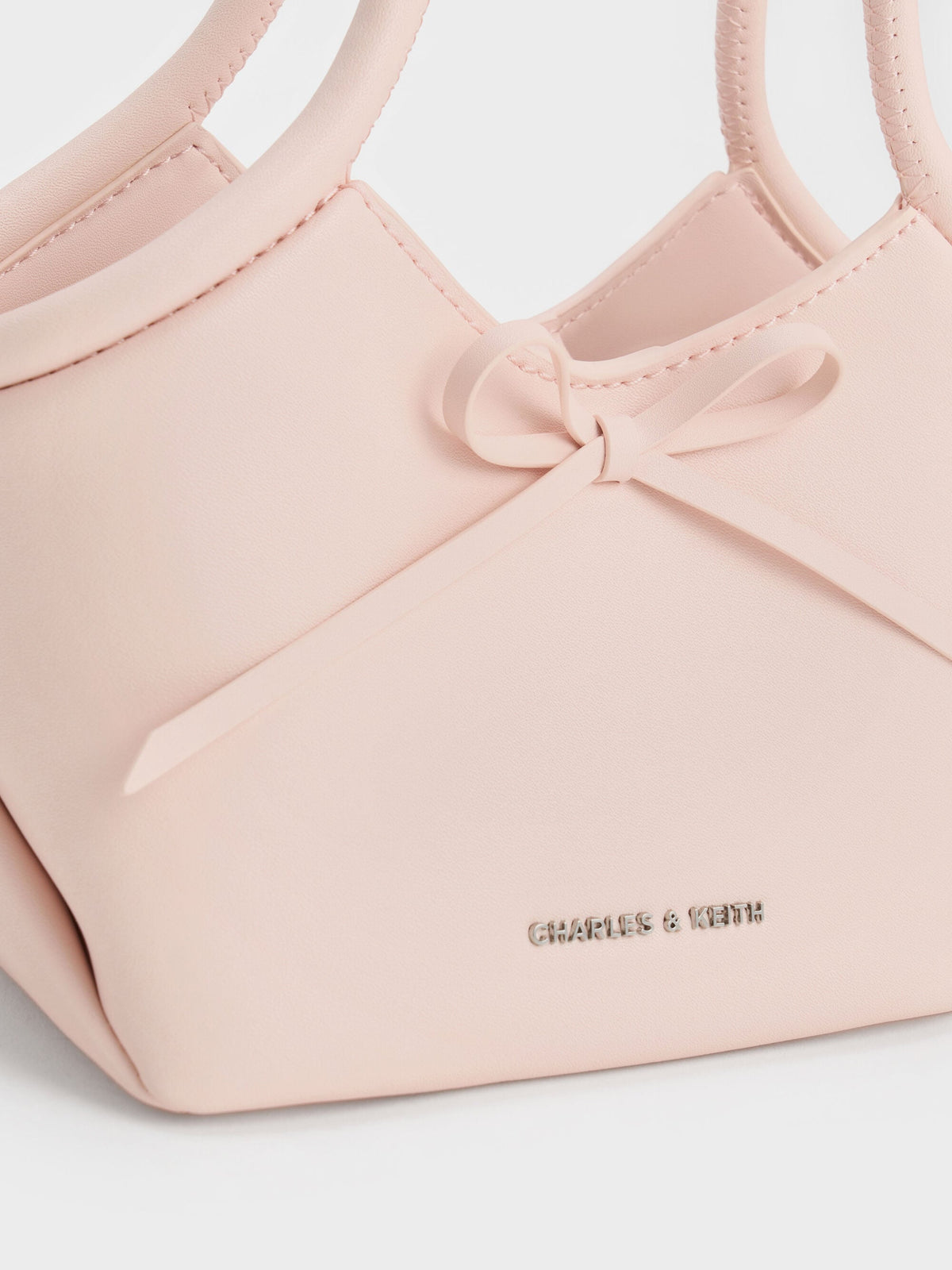 Hazel Bow Tubular Top Handle Bag - Soft Pink | CHARLES & KEITH