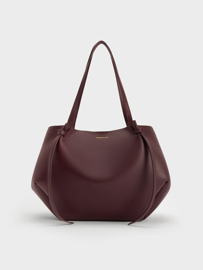 XL Calla Tote Bag - Wineberry Red | CHARLES & KEITH