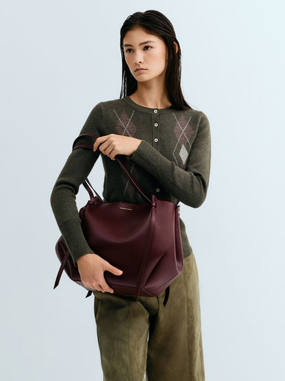 XL Calla Tote Bag - Wineberry Red | CHARLES & KEITH