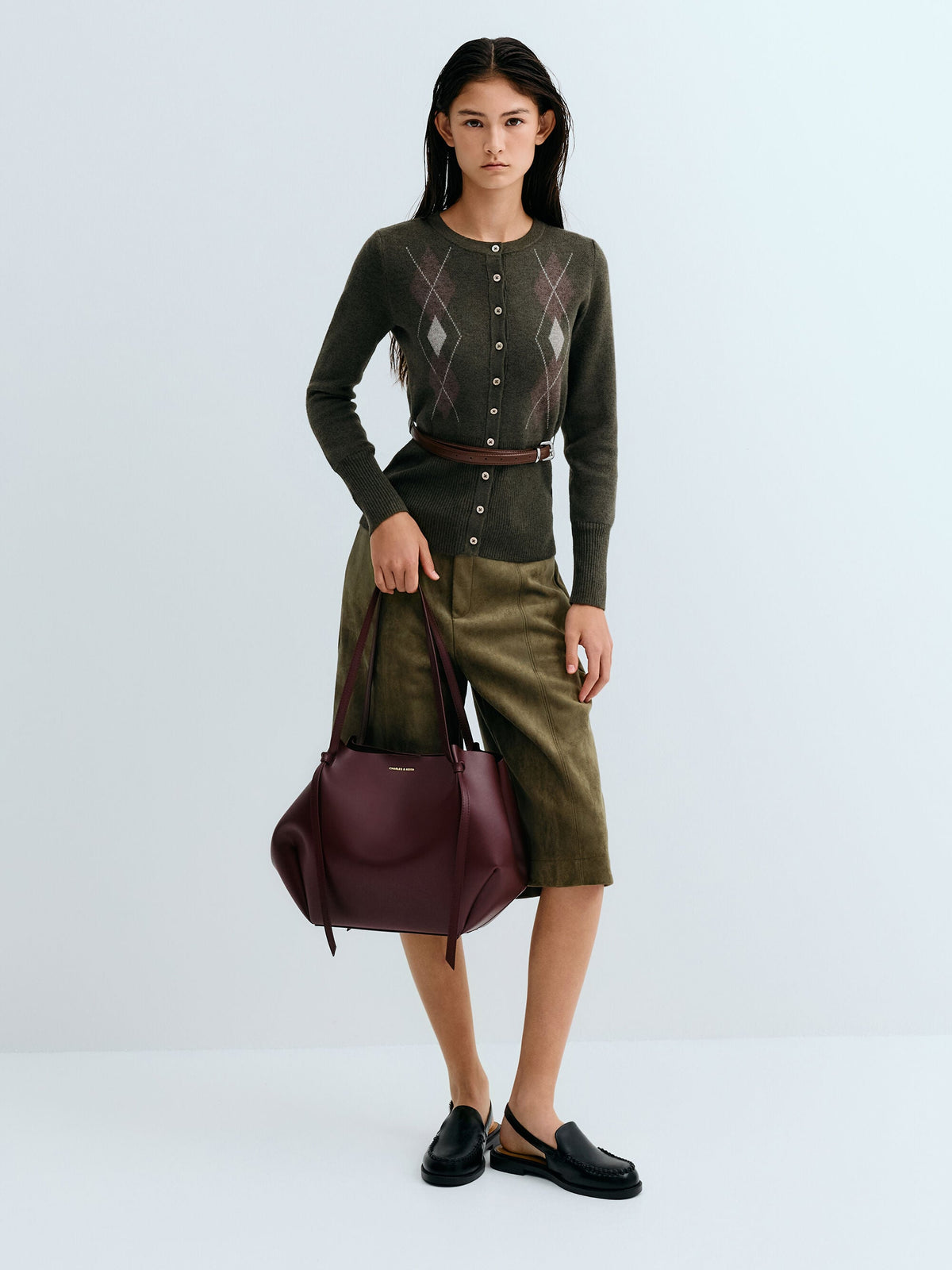 XL Calla Tote Bag - Wineberry Red | CHARLES & KEITH