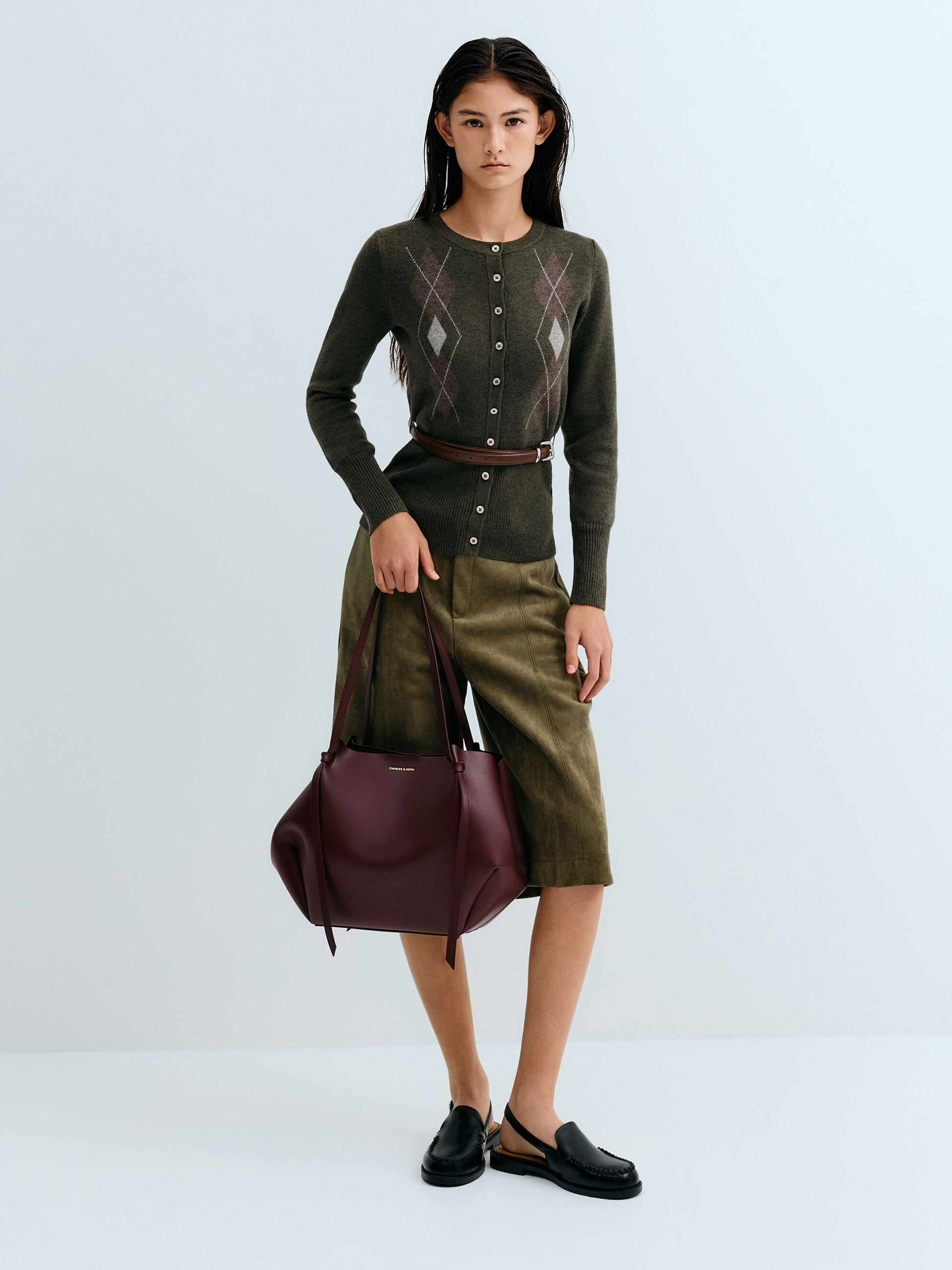 XL Calla Tote Bag - Wineberry Red | CHARLES & KEITH