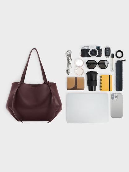 XL Calla Tote Bag - Wineberry Red | CHARLES & KEITH