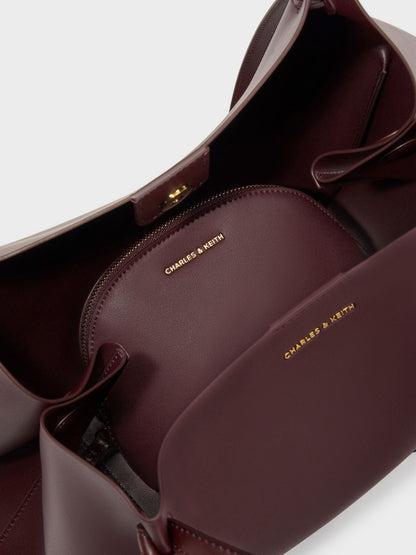XL Calla Tote Bag - Wineberry Red | CHARLES & KEITH