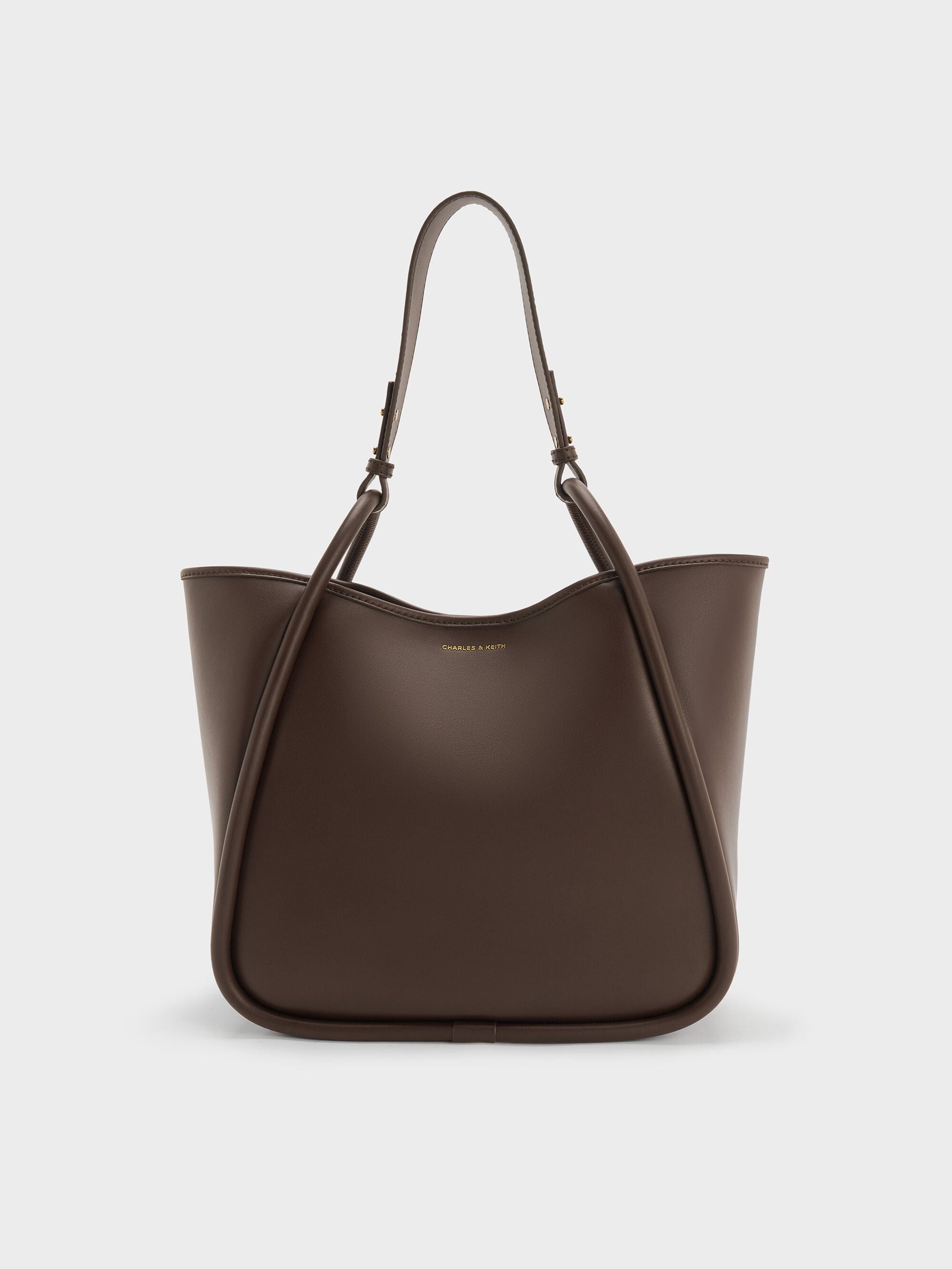Lyla Tubular Slouchy Tote Bag - Espresso Brown | CHARLES & KEITH