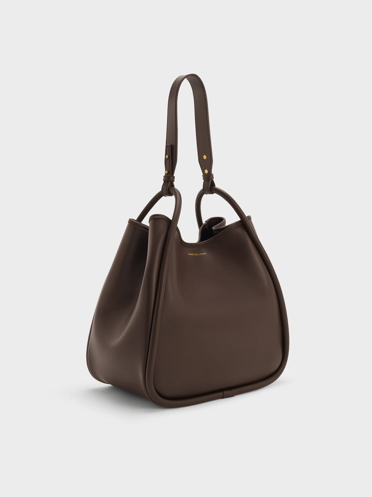 Lyla Tubular Slouchy Tote Bag - Espresso Brown | CHARLES & KEITH