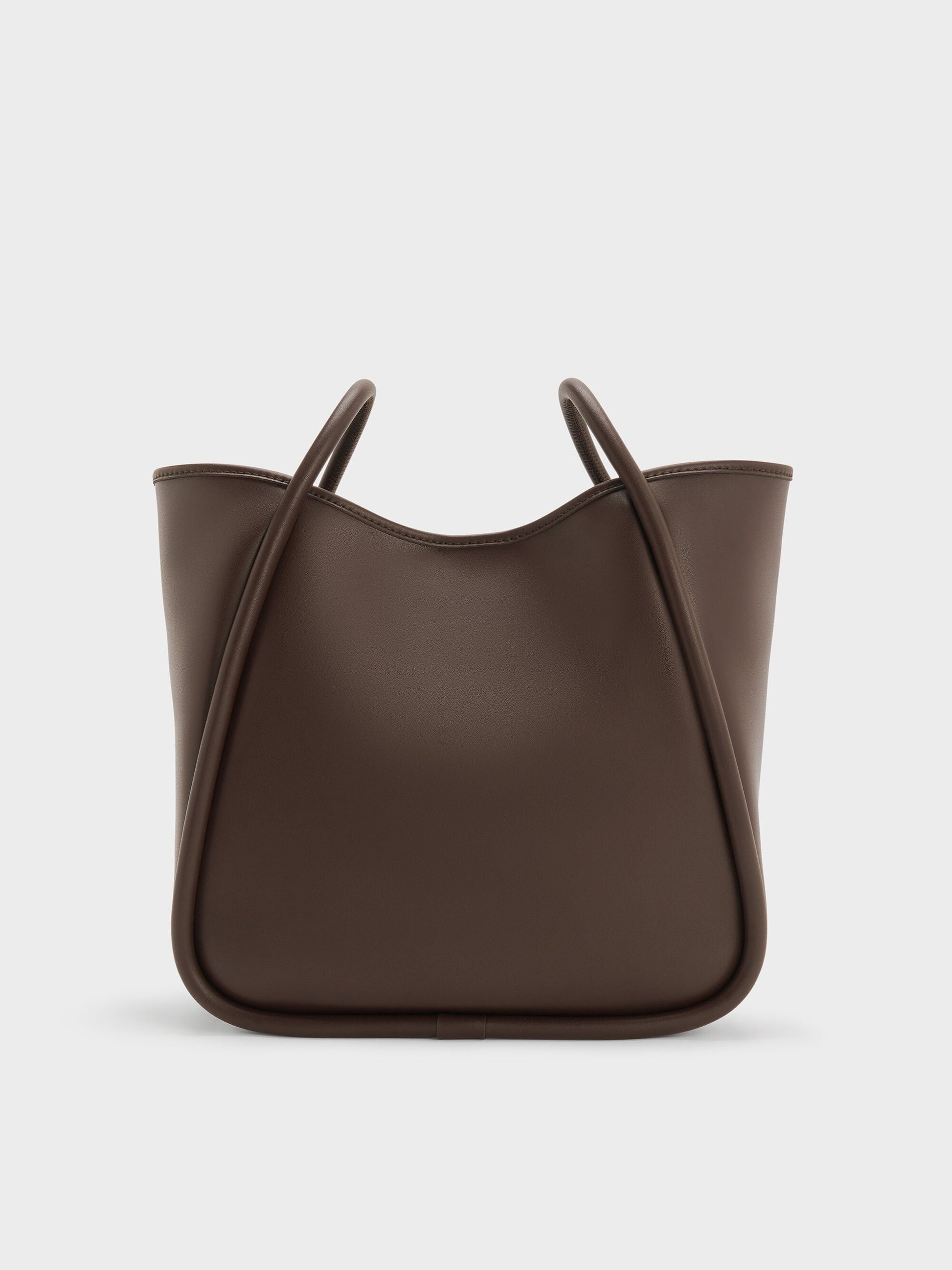 Lyla Tubular Slouchy Tote Bag - Espresso Brown | CHARLES & KEITH