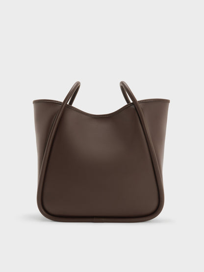 Lyla Tubular Slouchy Tote Bag - Espresso Brown | CHARLES & KEITH