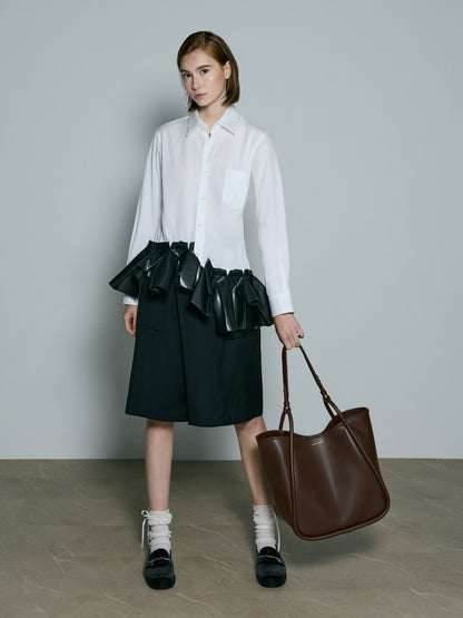 Lyla Tubular Slouchy Tote Bag - Espresso Brown | CHARLES & KEITH