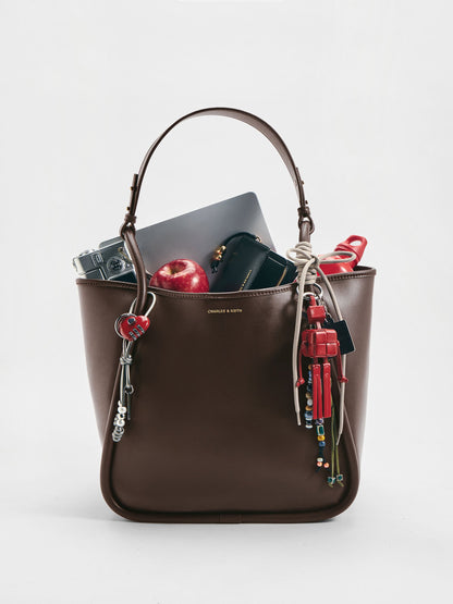 Lyla Tubular Slouchy Tote Bag - Espresso Brown | CHARLES & KEITH