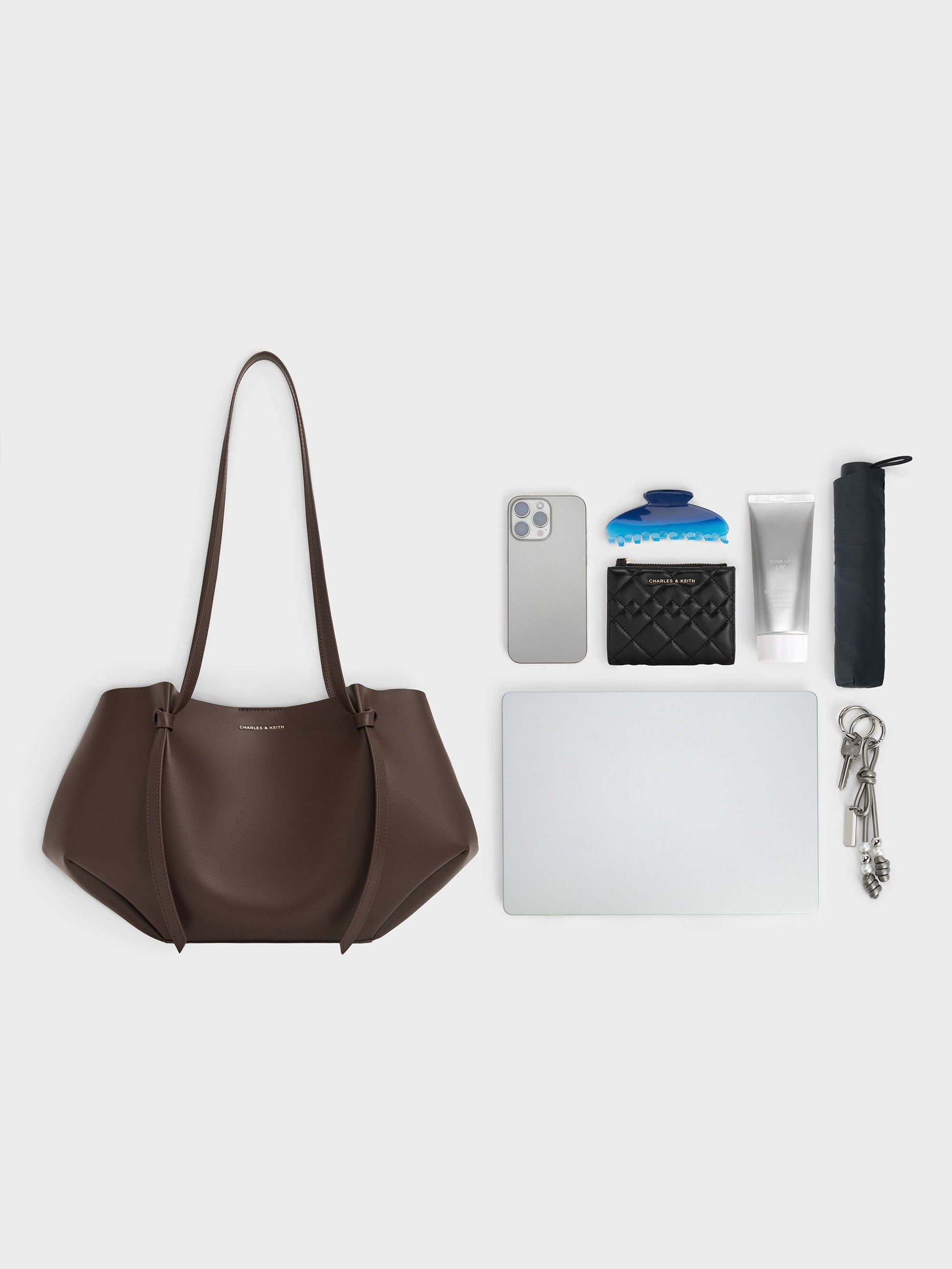Calla Tote Bag - Espresso Brown | CHARLES & KEITH