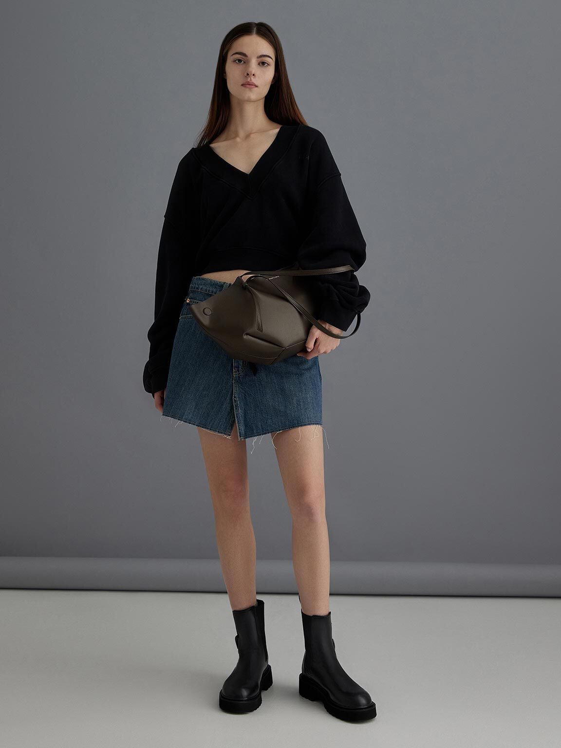 Calla Tote Bag - Dark Moss | CHARLES & KEITH