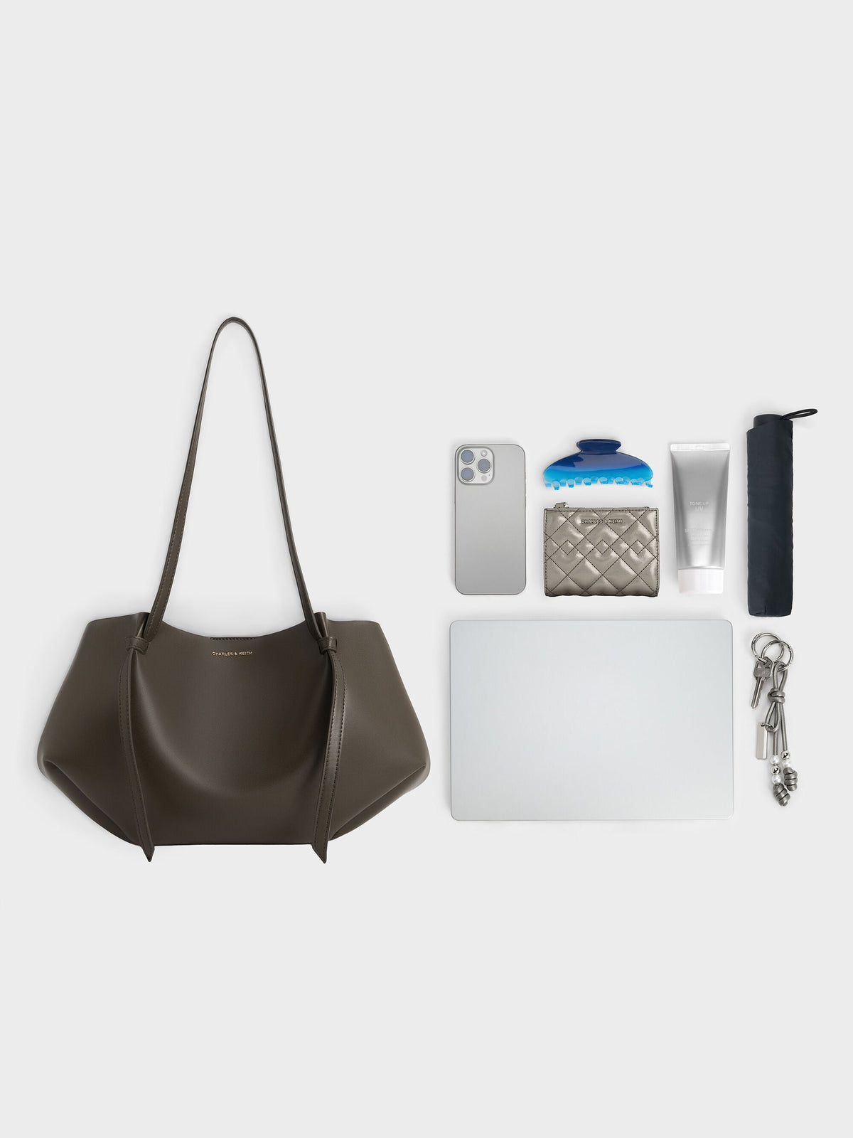 Calla Tote Bag - Dark Moss | CHARLES & KEITH