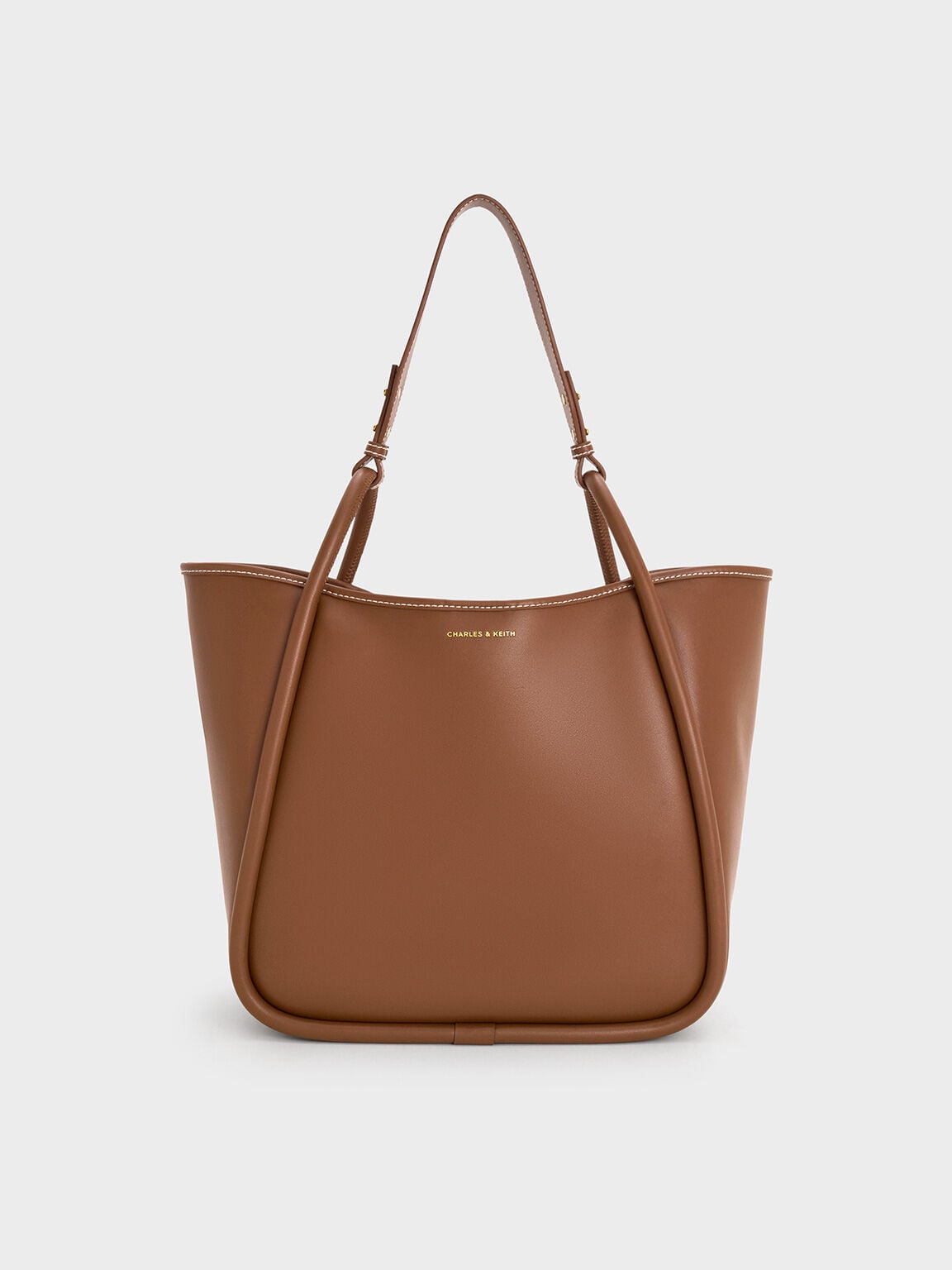 Lyla Tubular Slouchy Tote Bag - Chocolate | CHARLES & KEITH