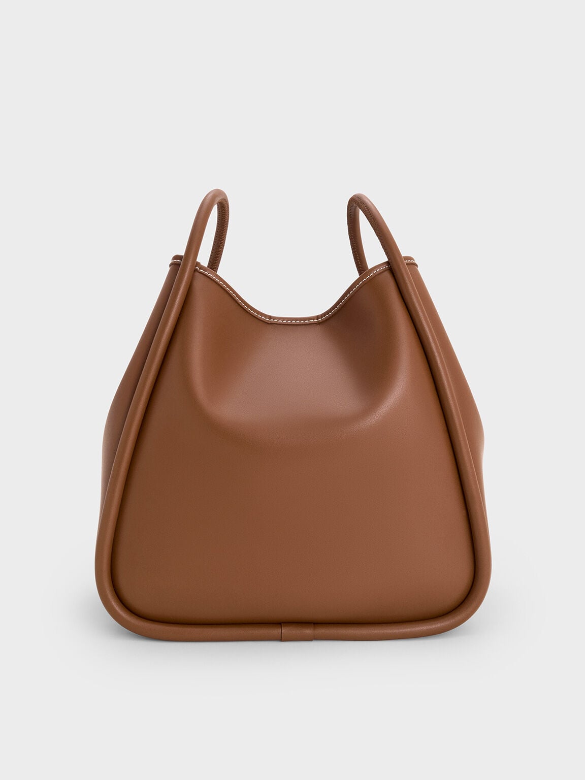 Lyla Tubular Slouchy Tote Bag - Chocolate | CHARLES & KEITH