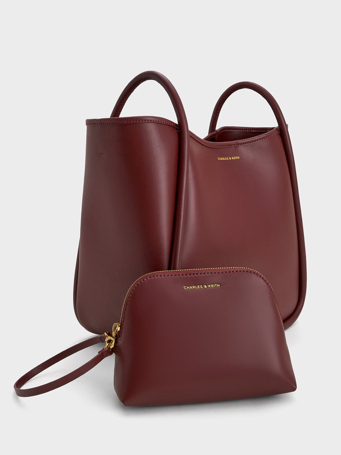 Lyla Tubular Slouchy Tote Bag - Mulberry Plum | CHARLES & KEITH