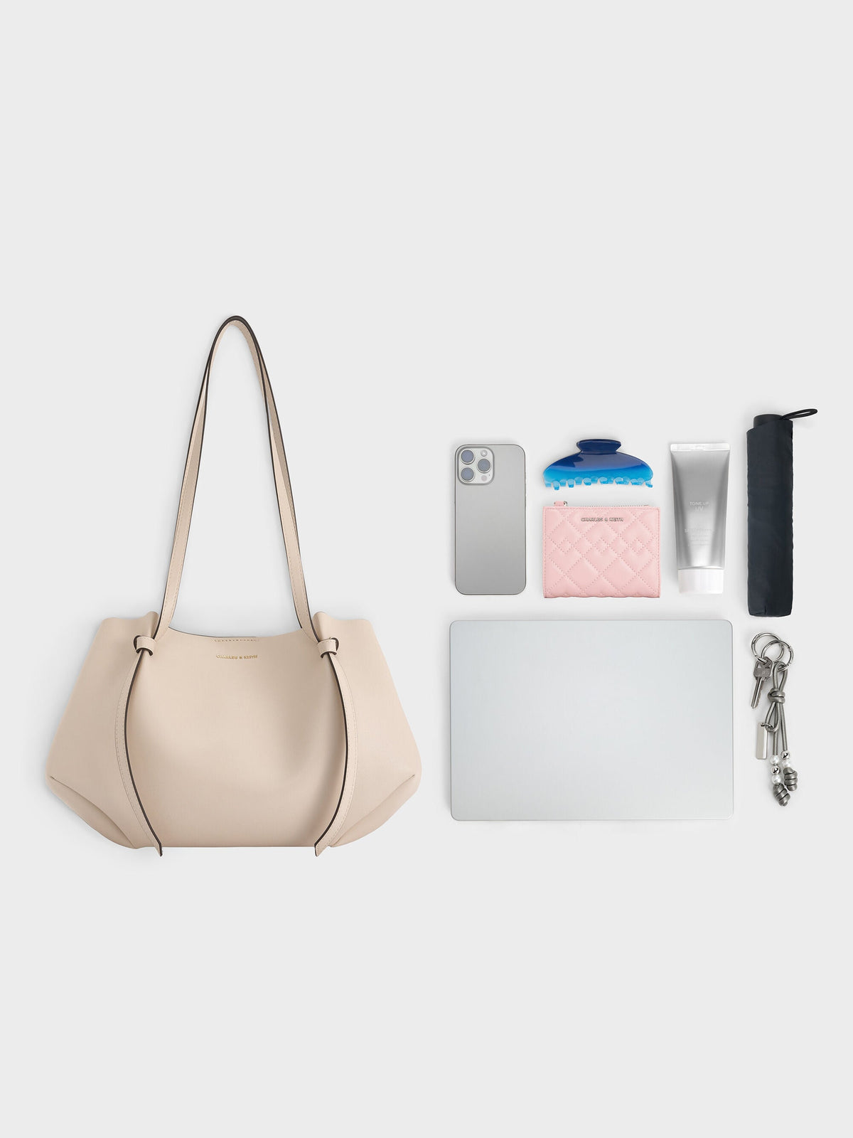 Calla Tote Bag - Oat | CHARLES & KEITH