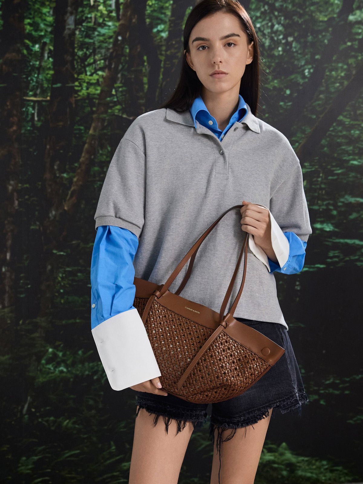 Calla Woven Tote Bag - Chocolate | CHARLES & KEITH