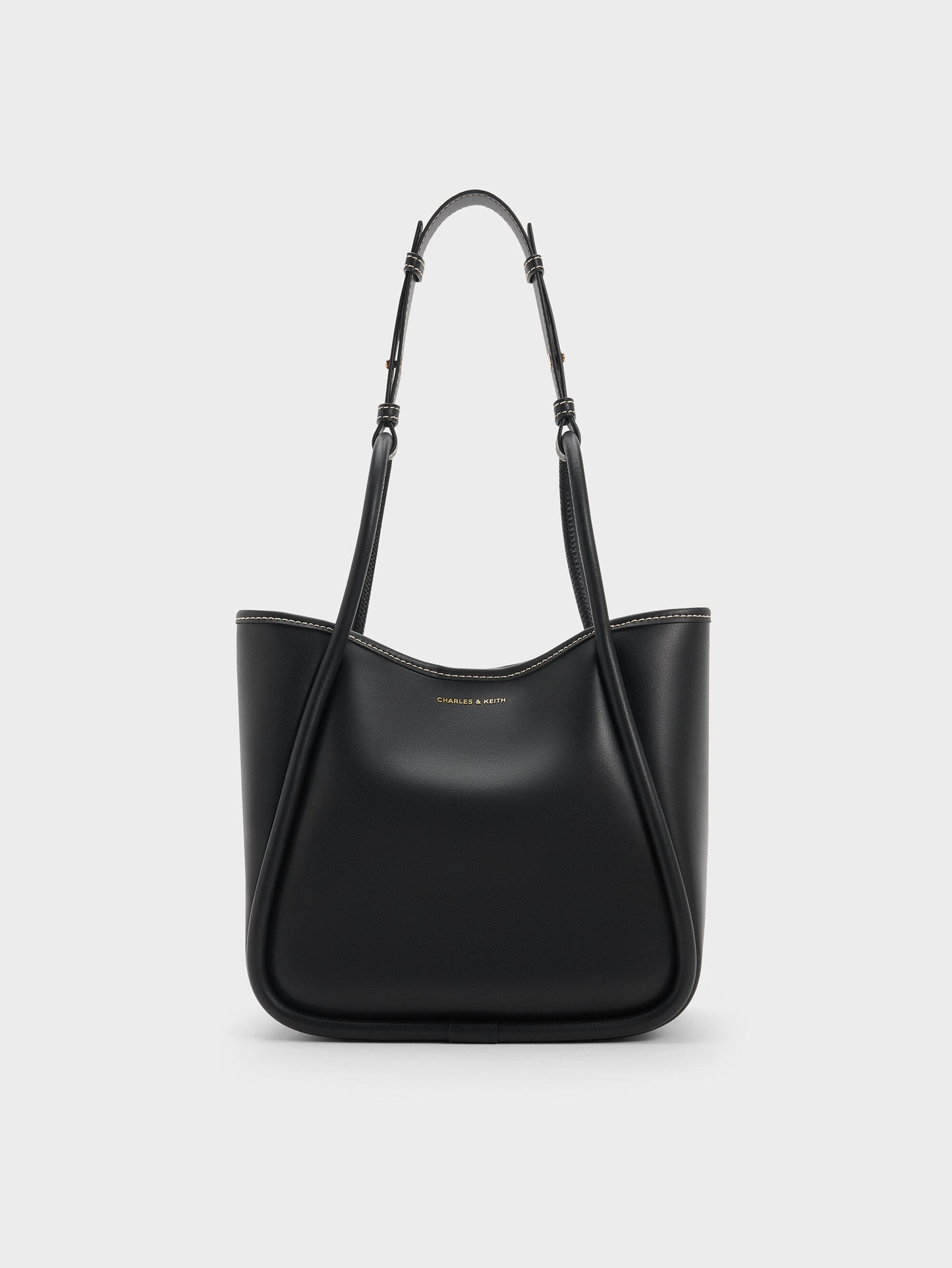 Mini Lyla Tubular Tote Bag - Black | CHARLES & KEITH