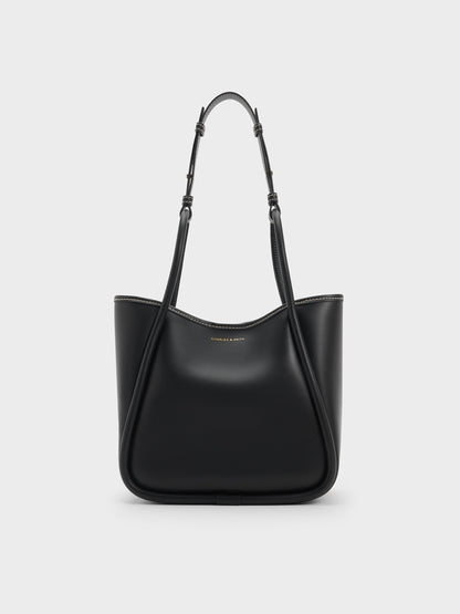 Mini Lyla Tubular Tote Bag - Black | CHARLES & KEITH
