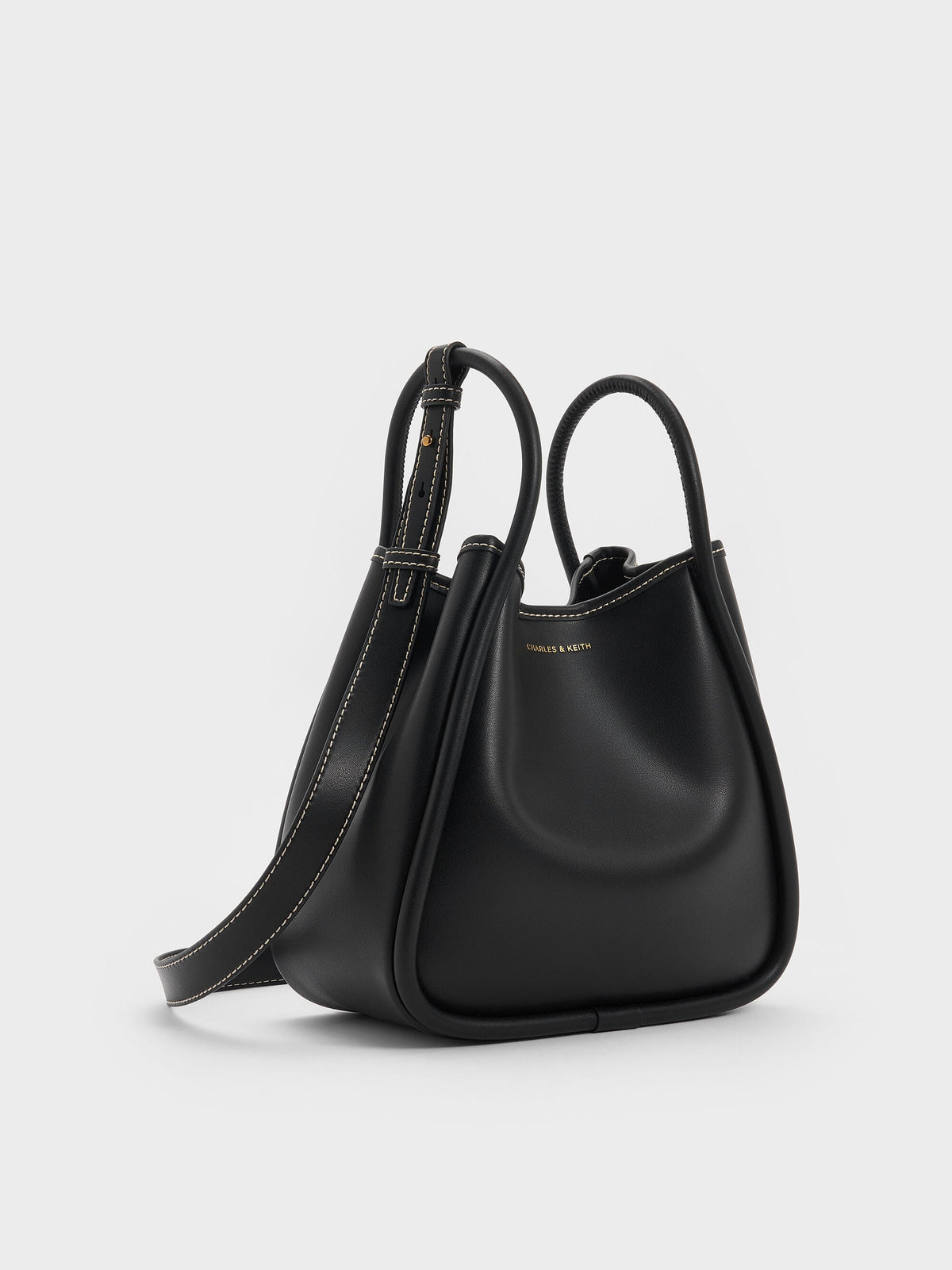 Mini Lyla Tubular Tote Bag - Black | CHARLES & KEITH