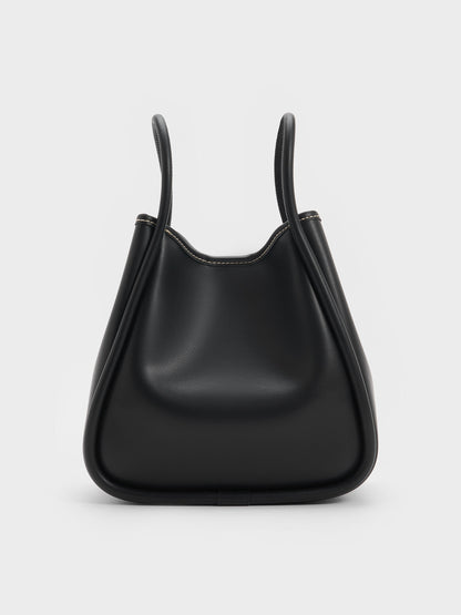 Mini Lyla Tubular Tote Bag - Black | CHARLES & KEITH