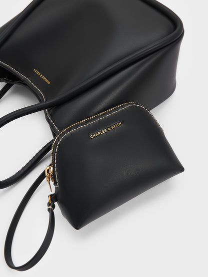 Mini Lyla Tubular Tote Bag - Black | CHARLES & KEITH