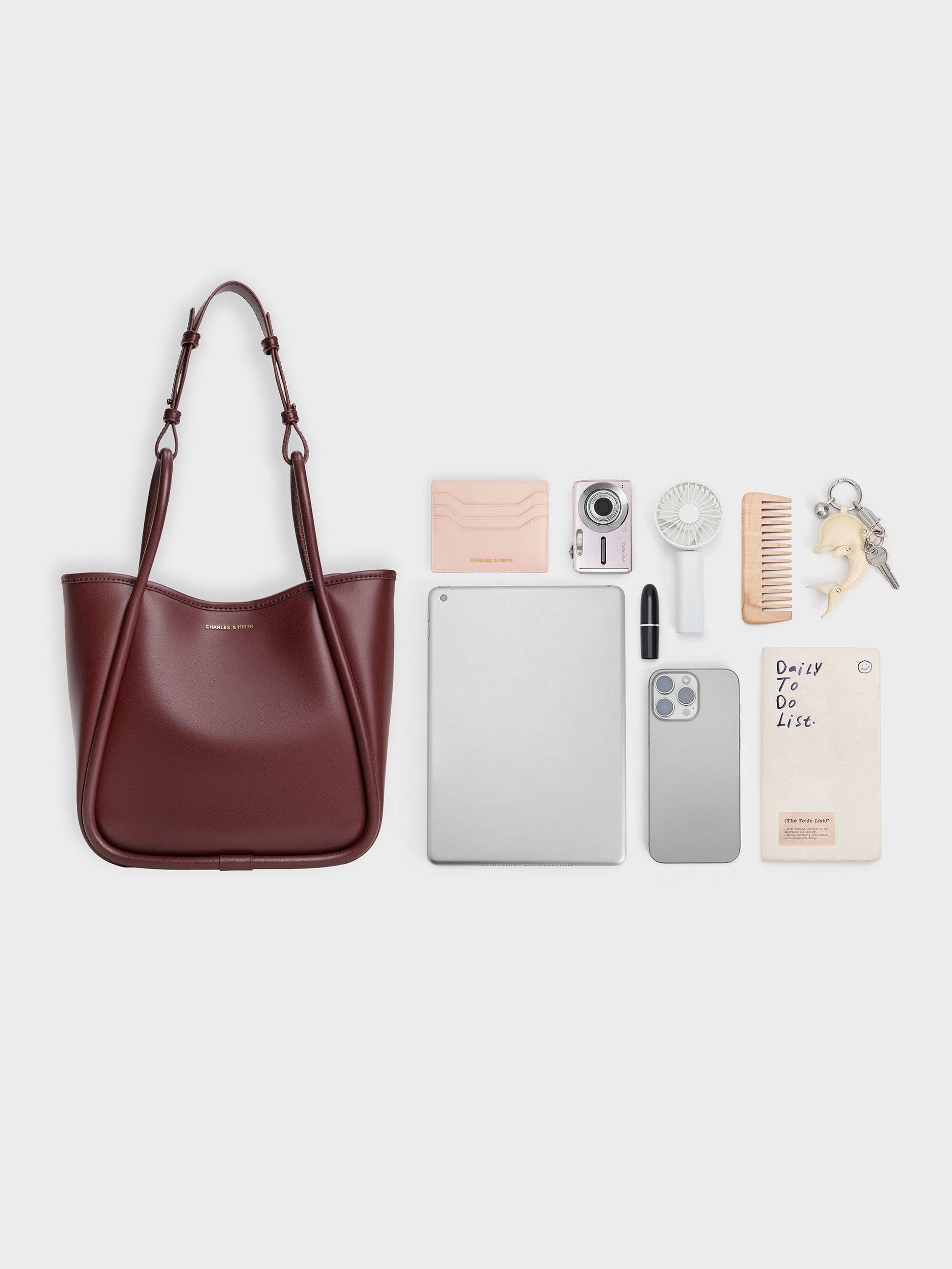 Mini Lyla Tubular Tote Bag - Mulberry Plum | CHARLES & KEITH