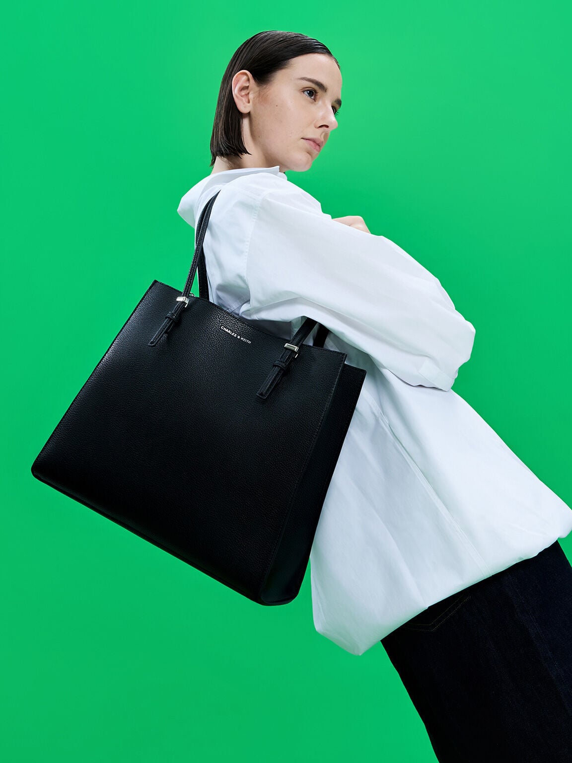 Sansa Tote Bag - Noir | CHARLES & KEITH