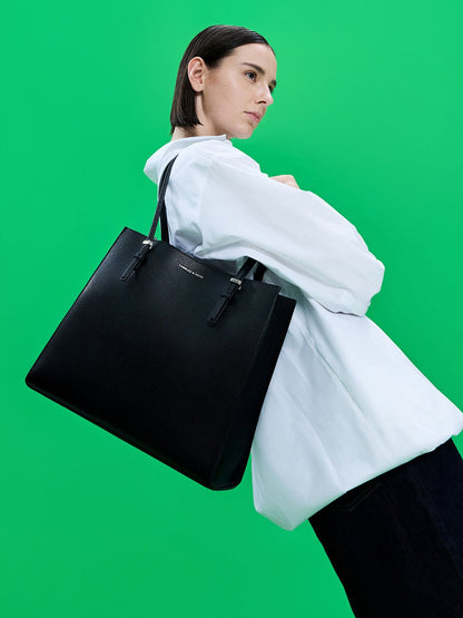 Sansa Tote Bag - Noir | CHARLES & KEITH