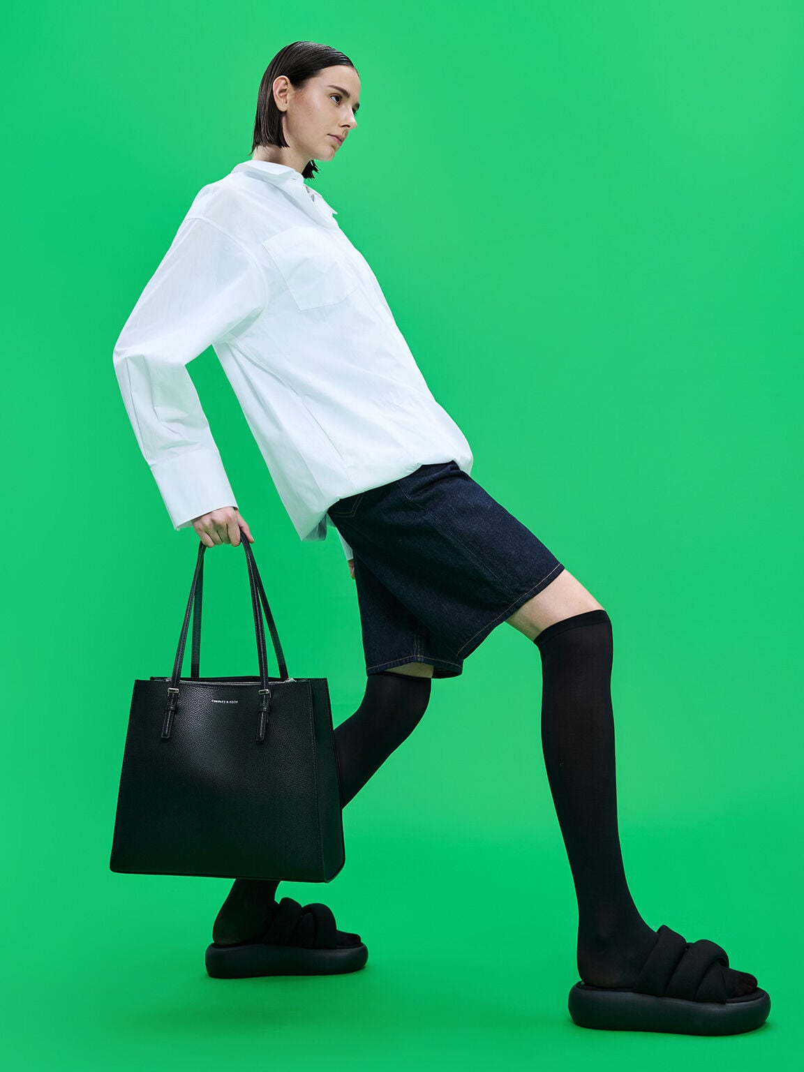 Sansa Tote Bag - Noir | CHARLES & KEITH