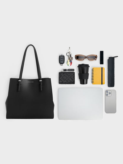 Sansa Tote Bag - Noir | CHARLES & KEITH