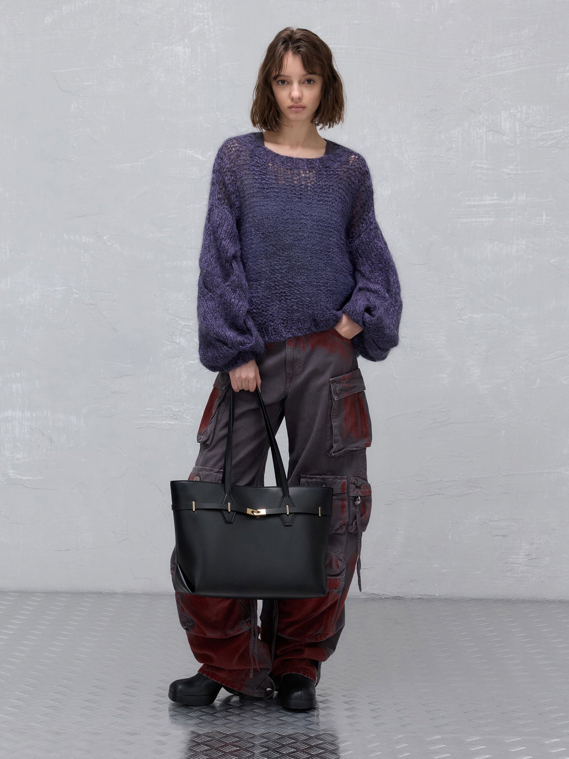 Arlet Double-Handle Belted Tote bag - Black | CHARLES & KEITH