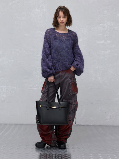 Arlet Double-Handle Belted Tote bag - Black | CHARLES & KEITH