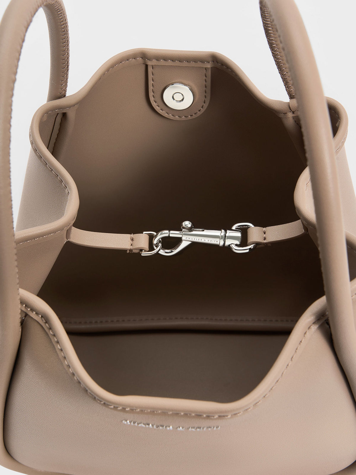 Mini Lyla Tubular Tote Bag - Taupe | CHARLES & KEITH