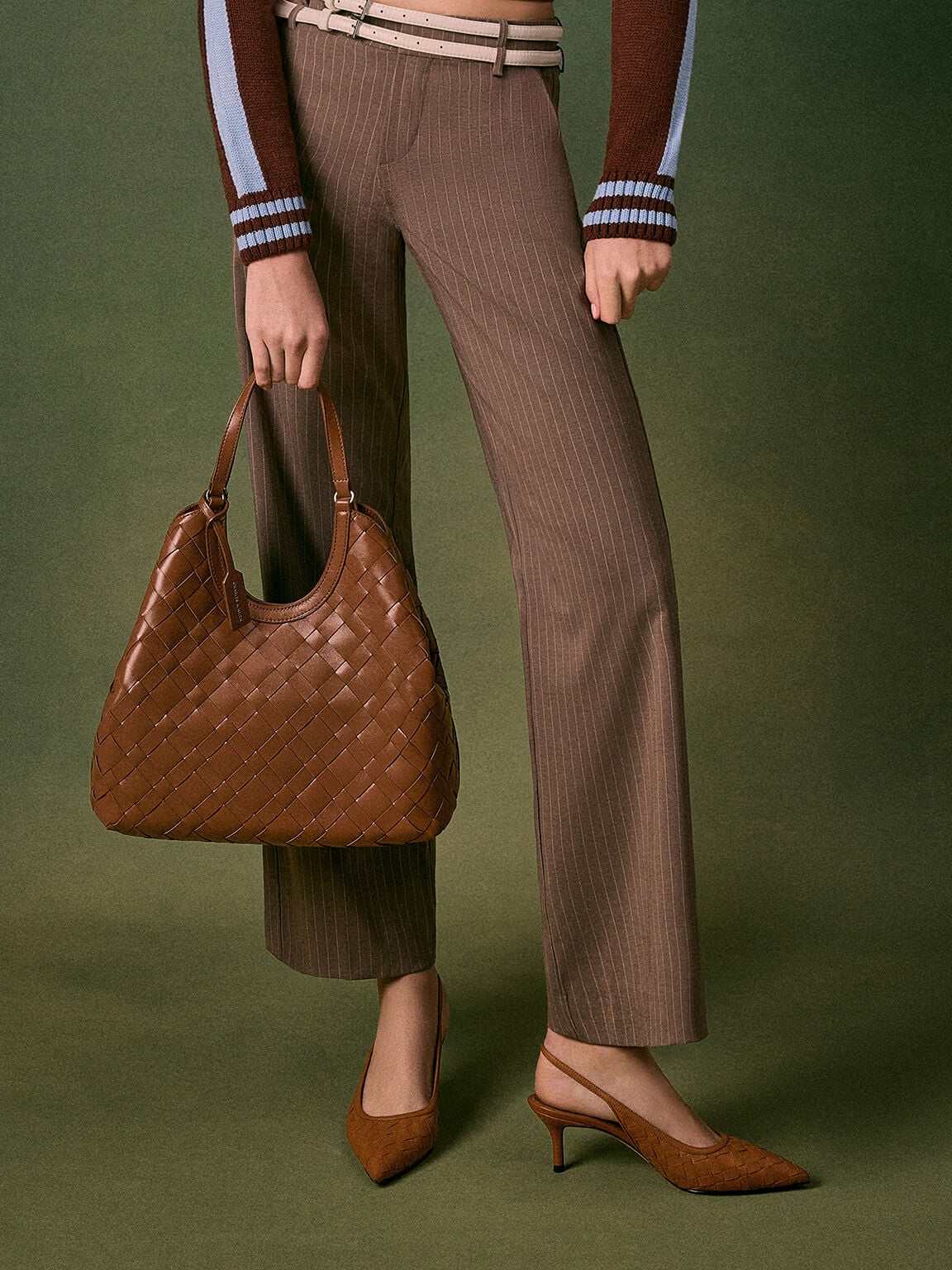 Ivette Woven Tote Bag - Chocolate | CHARLES & KEITH