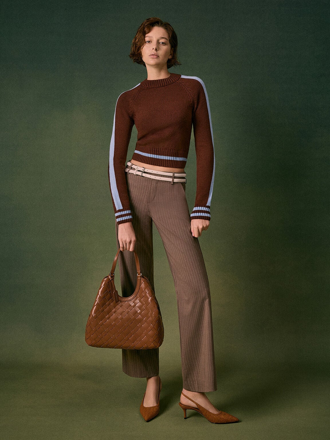 Ivette Woven Tote Bag - Chocolate | CHARLES & KEITH