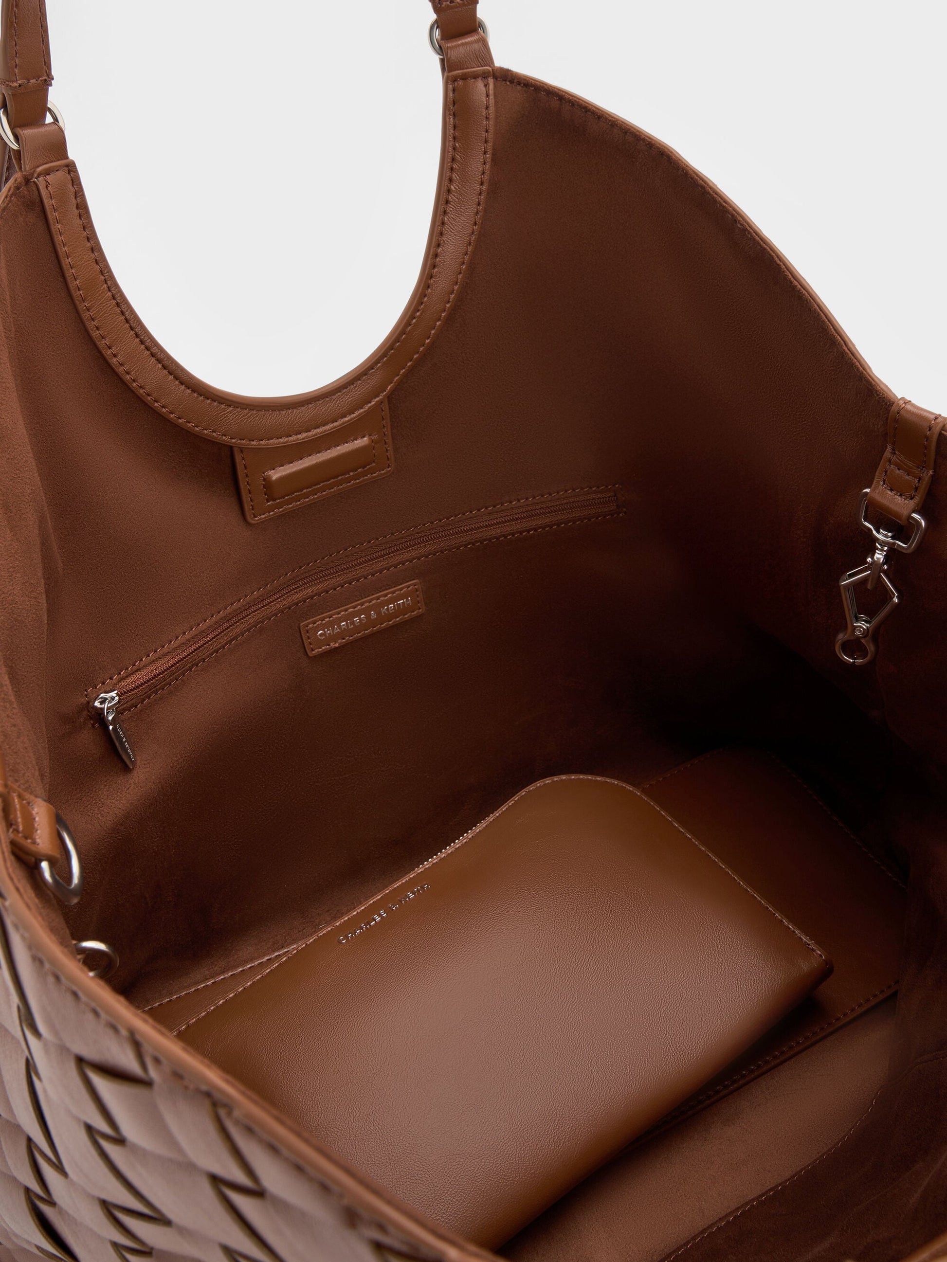 Ivette Woven Tote Bag - Chocolate | CHARLES & KEITH