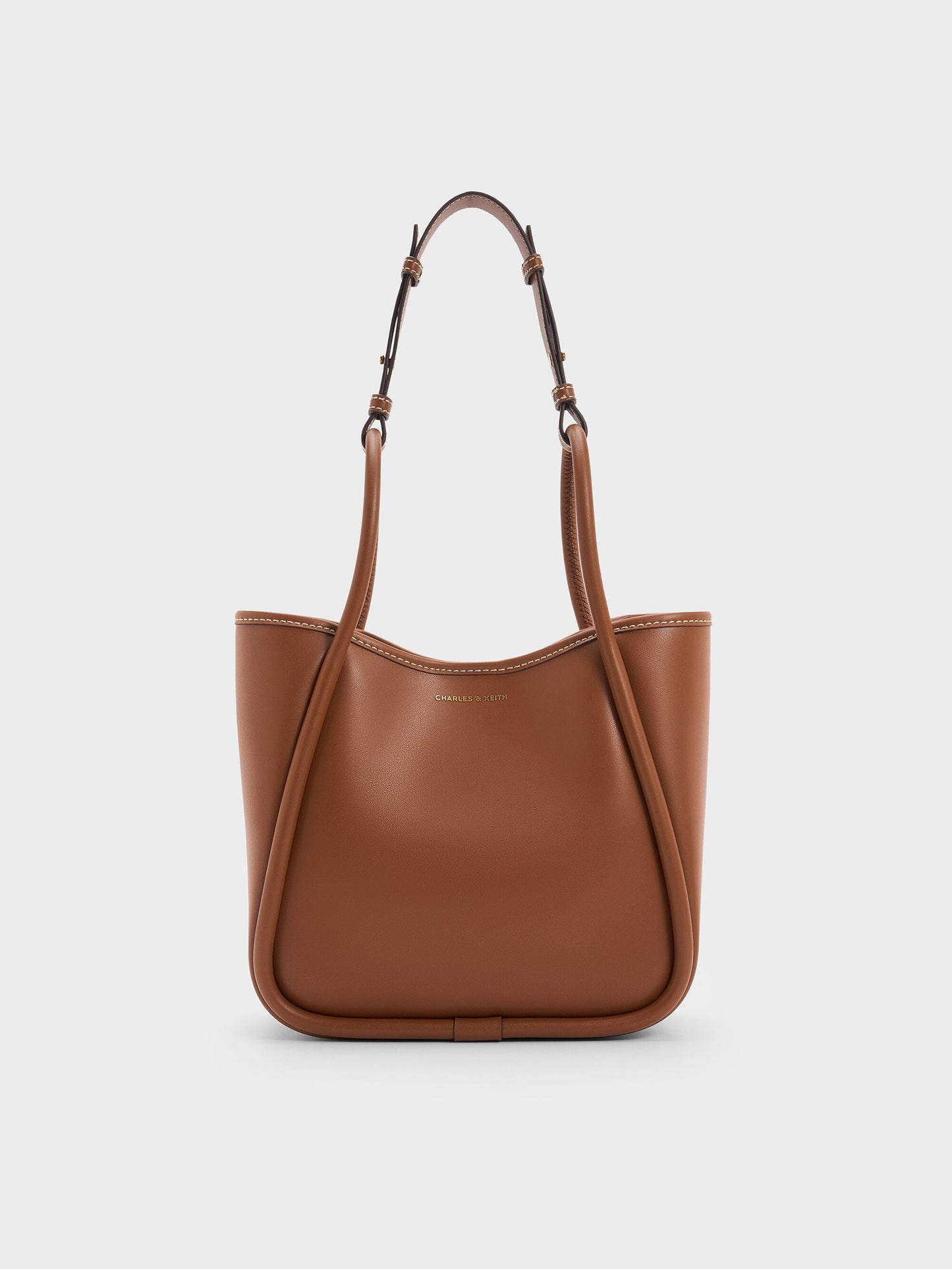 Mini Lyla Tubular Tote Bag - Chocolate | CHARLES & KEITH