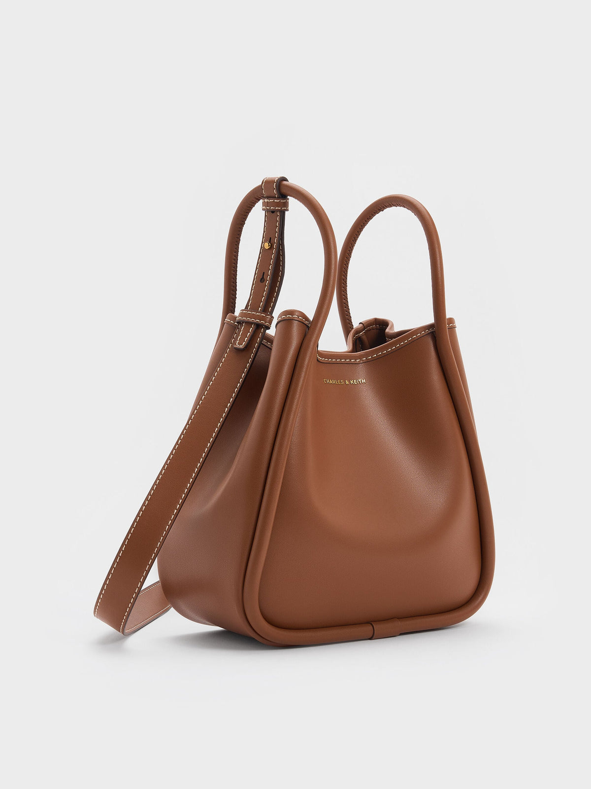 Mini Lyla Tubular Tote Bag - Chocolate | CHARLES & KEITH