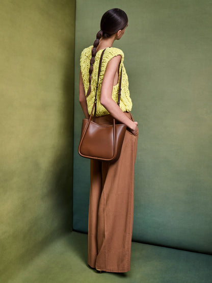 Mini Lyla Tubular Tote Bag - Chocolate | CHARLES & KEITH