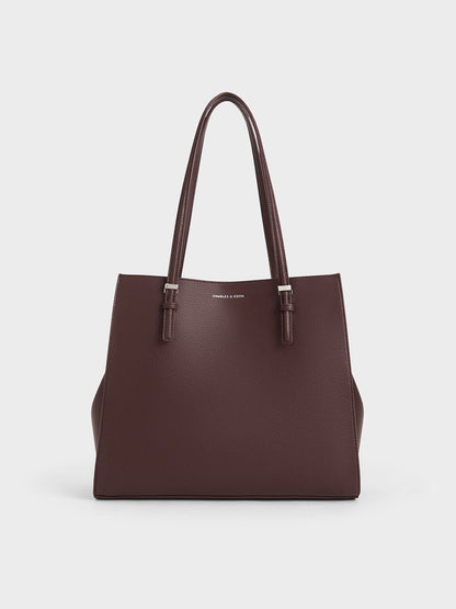 Sansa Tote Bag - Plum | CHARLES & KEITH