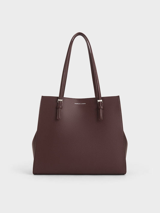 Sansa Tote Bag - Plum | CHARLES & KEITH