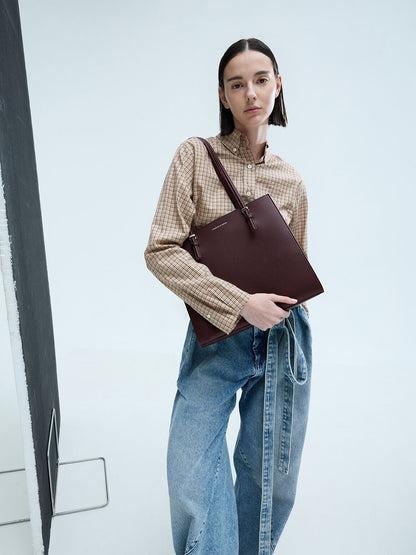 Sansa Tote Bag - Plum | CHARLES & KEITH